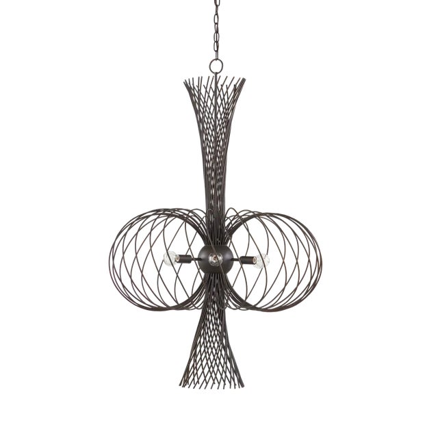 Transitional Currey & Company Akio Chandelier For Sale - Image 3 of 8