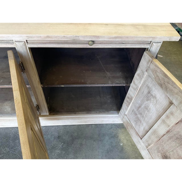 Almond 19th Century Bleached Walnut Store Display Counter Cabinet With Raised Panels For Sale - Image 8 of 13
