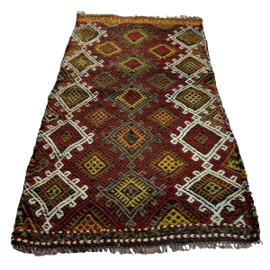 Small Anatolian Turkish Kilim Rug