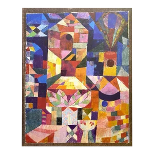 Paul Klee Vintage 1992 Abstract Lithograph Print Modernist Poster " Burggarten " 1919