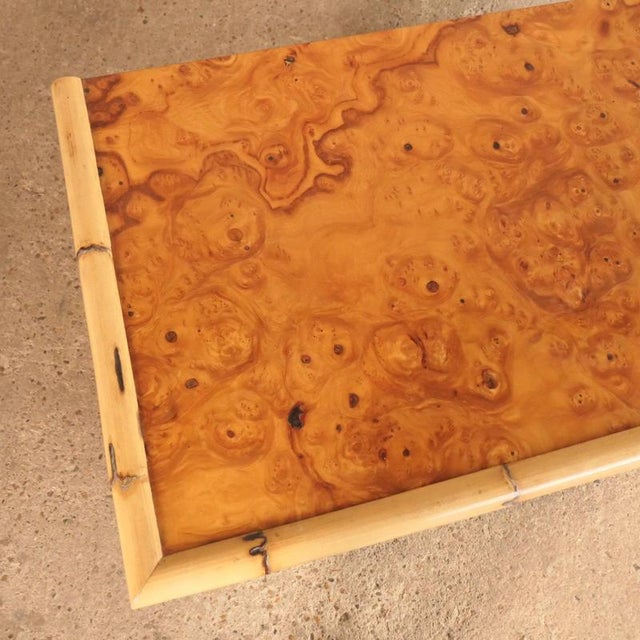 Vintage Burl Bamboo Sideboard, 1980s For Sale - Image 4 of 15