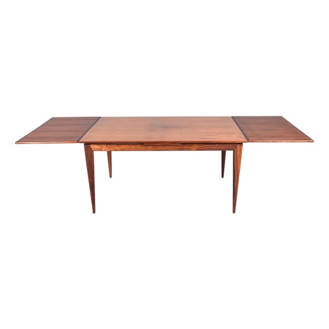 1960s Attributed to Niels Otto Møller Rosewood Dining Table With Two Extension Leaves For Sale