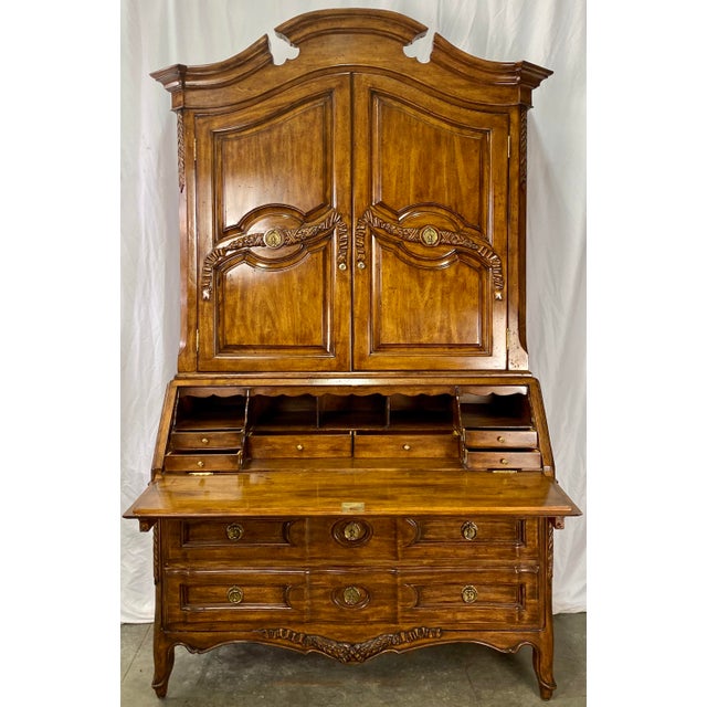 Vintage French Provincial Walnut Secretary Desk Hutch Chairish