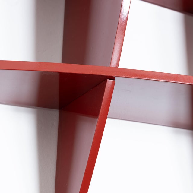 Maroon Tyco Wall Bookcase from Manfredo Massironi Nikol International, 1970s For Sale - Image 8 of 17