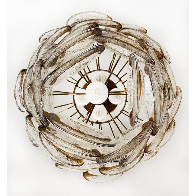 Murano Chandelier with 41 Lattimo Amber Glasses by Mazzega, 1979 For Sale - Image 9 of 17