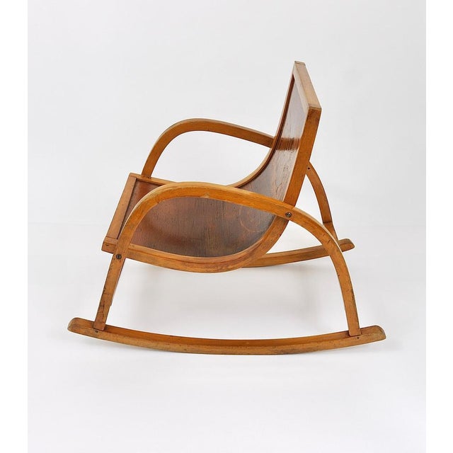 1950s German Bauhaus Children's Rocking Chair in Bentwood, 1950s For Sale - Image 5 of 18