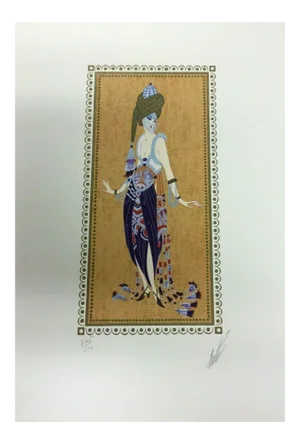 Mid Century Modern Deco Unframed Thousand & One Nights Erte Signed Lithograph