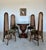 African Woven Reed + Faux Leather Center Dining Table After Tommy Bahama 36" Glass Top For Sale - Image 3 of 17