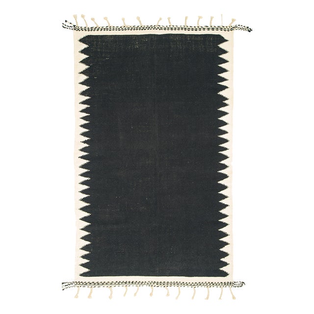 Moroccan Flatweave Wool Rug by Azele Studio For Sale