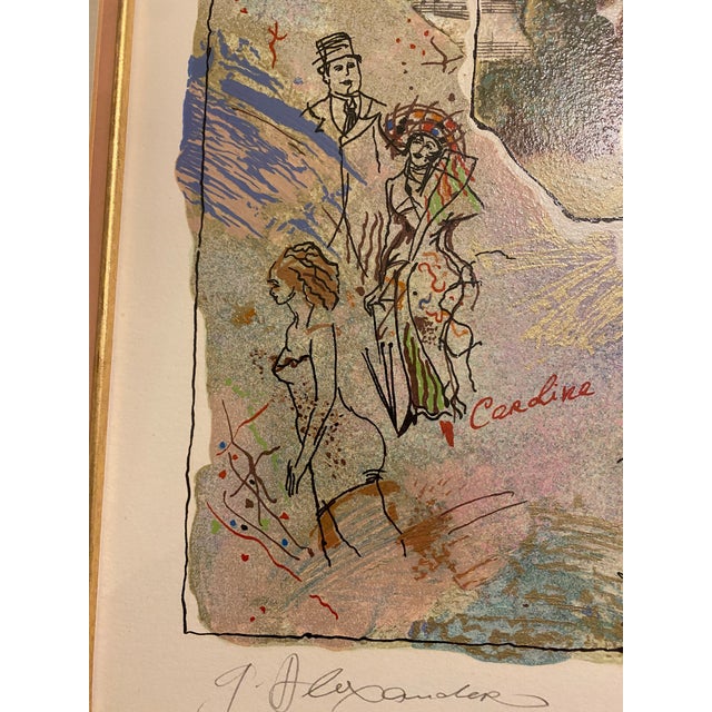 Printmaking Materials Late 20th Century Alexander & Wissotzky Art Print Serigraph Floral Roses Music French Gold Frame Signed Art For Sale - Image 7 of 12