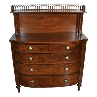 1920s Antique Sohan Ny English Sheraton Solid Mahogany Server / Buffet For Sale