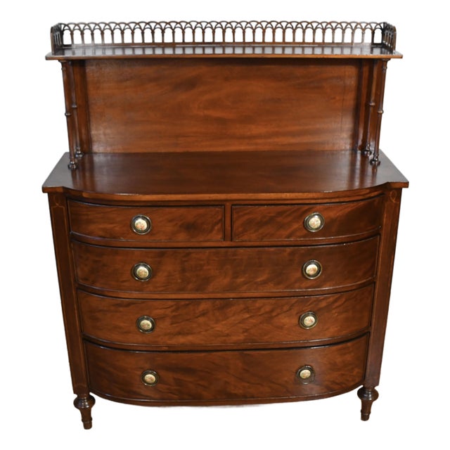 1920s Antique Sohan Ny English Sheraton Solid Mahogany Server / Buffet For Sale