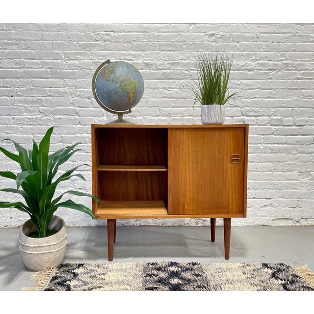 Mid Century Modern Teak Jr. Credenza | Danish Storage Entryway Cabinet, Circa 1960's For Sale In New York - Image 6 of 13