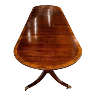 19th Century Regency Mahogany Triple Pedastal Banquet Table For Sale