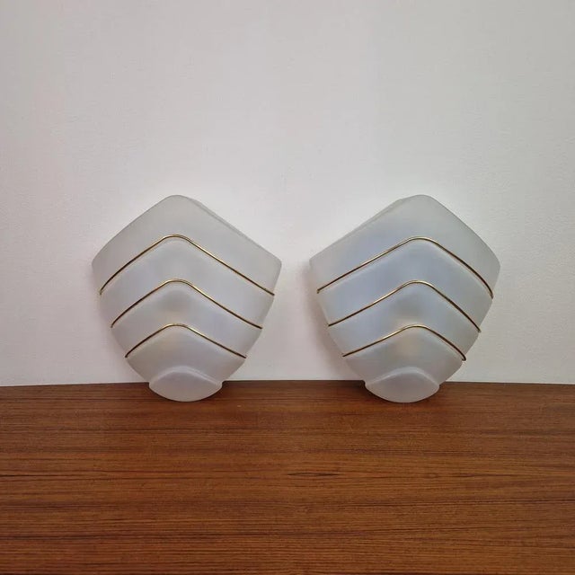 Glass Wall Lamps from Massive, 1980s, Set of 2 For Sale - Image 11 of 11