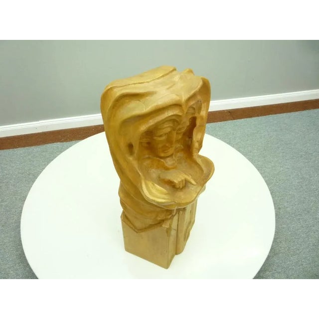 Brown Anthroposophical Basswood Sculpture in the Dornach Style, 1940s For Sale - Image 8 of 10