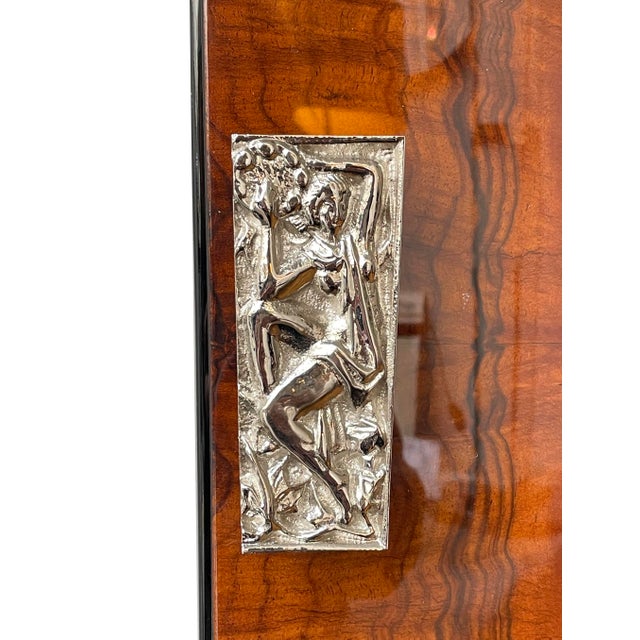 French Art Deco Cabinet in Walnut with Black Lacquer, 1920s For Sale - Image 15 of 18