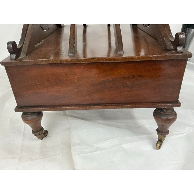 Antique Regency Style Mahogany Canterbury Magasine Rack For Sale - Image 9 of 12
