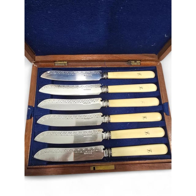 English Victorian Fish Knives in Case, 19th Century, Set of 12 For Sale - Image 6 of 12
