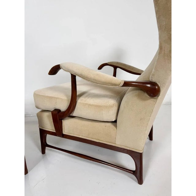 Mid-Century Modern Pair of Paolo Buffa Armchairs, 1950s - New Upholstery This piece is attributed to the mentioned...