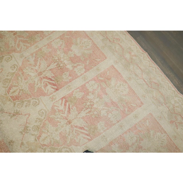 Antique Zabihi Collection Turkish Ghiordes Soft Pink Gallery Corridor Rug For Sale - Image 4 of 12