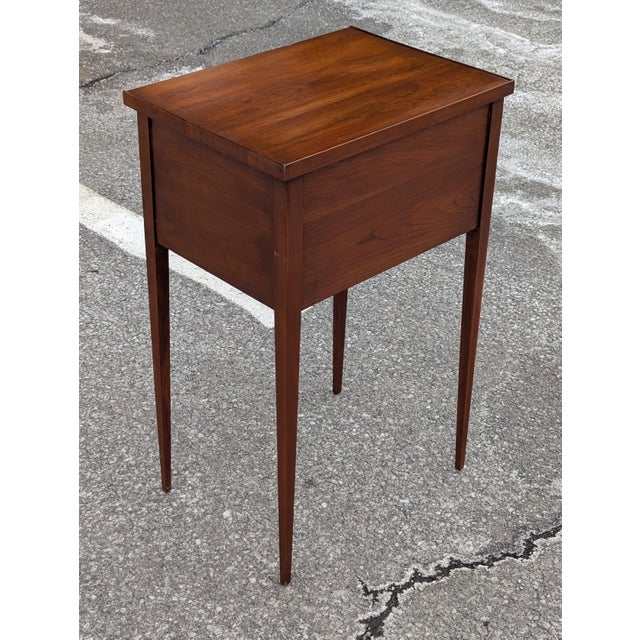 Wood Mid 20th Century Henkel Harris, Federal Style Cherry Two Drawer NightStand For Sale - Image 7 of 9