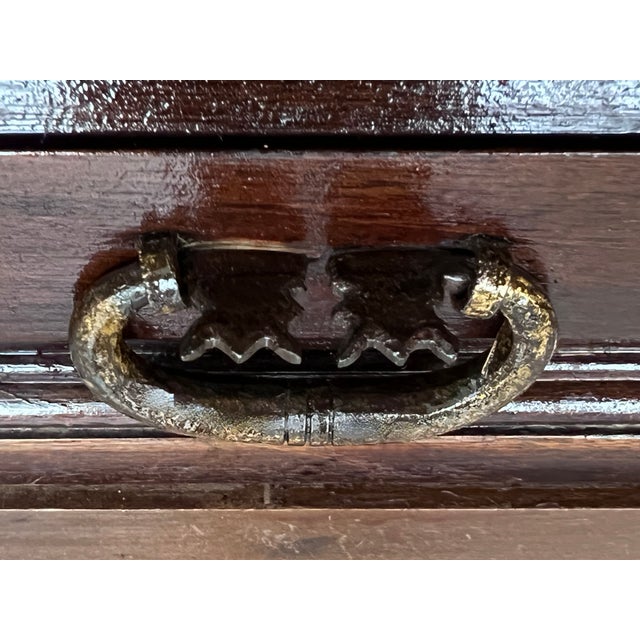 Spanish Console Chest Table With Four Carved Drawers and Original Hardware For Sale - Image 9 of 10