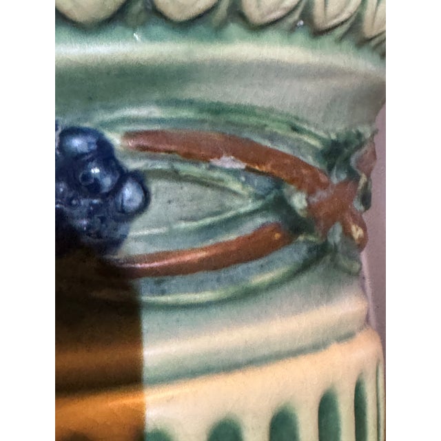 Roseville Pottery Vintage 12" Roseville Art Pottery Corinthian Vase D For Sale - Image 4 of 7