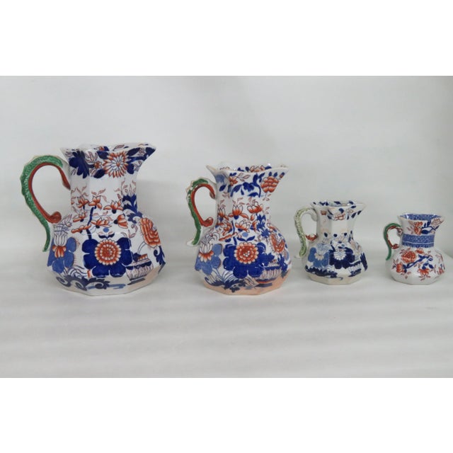Masons Ironstone Set of Four Jugs Pitchers 19th Century For Sale - Image 13 of 13