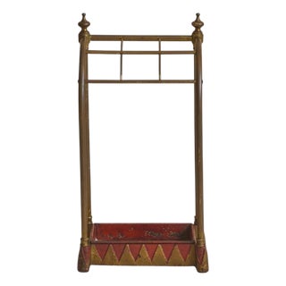 19th Century English Brass Umbrella Stand For Sale