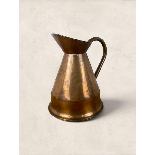 Copper Antique English Hammered Copper Water Ewer, Circa 1920 For Sale - Image 8 of 9