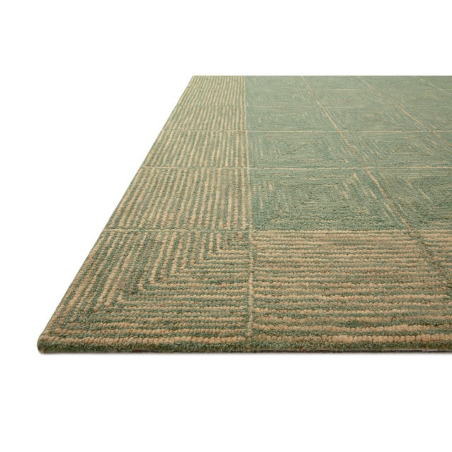 Contemporary Chris Loves Julia x LoloiFrancis Green / Natural 2'-6" x 9'-9" Runner Rug For Sale - Image 3 of 8