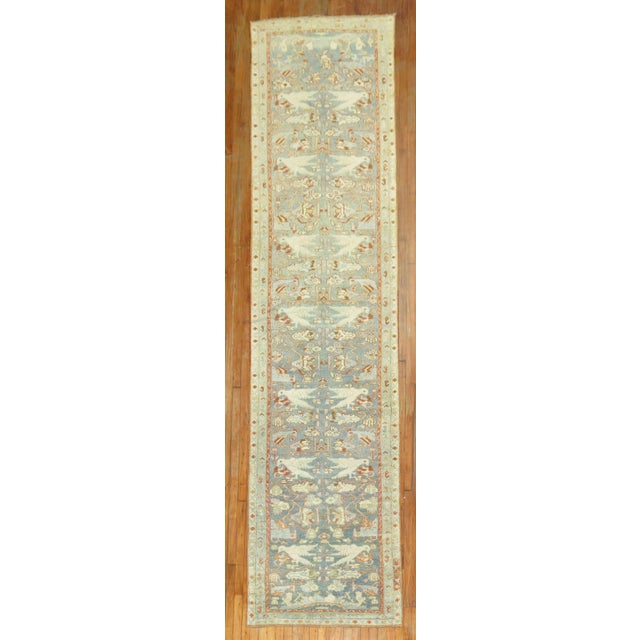 1920s Pictorial Persian Blue Pigeon Malayer Runner For Sale In New York - Image 6 of 6