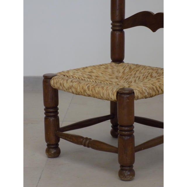 Brown Brutalist Small Armchair in the style of Charles Dudouyt, 1960s For Sale - Image 8 of 9