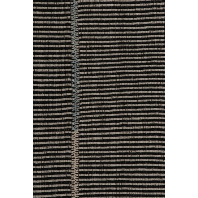 Rug & Kilim Rug & Kilim’s Contemporary Kilim in Black, With Brown and Green Accents For Sale - Image 4 of 7