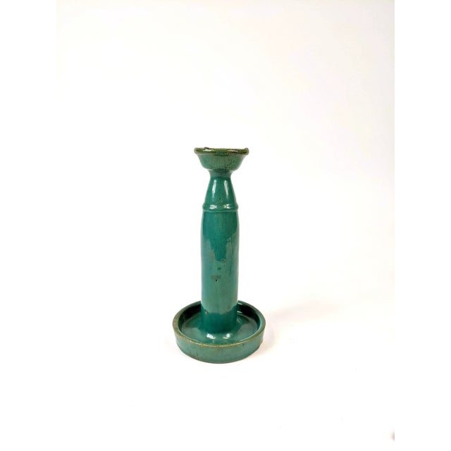 19th Century Blue-Green Shiwan Oil Lamp For Sale - Image 4 of 4