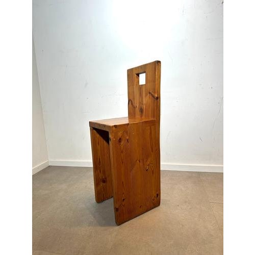 Wood Vintage Brutalist Bar Stools, 1970s, Set of 3 For Sale - Image 7 of 9