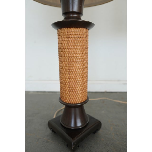 Vintage Rattan Column Table Lamps - Set of 2 For Sale - Image 10 of 10