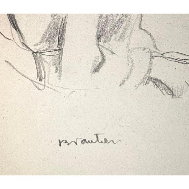 Benjamin II Vautier, Thoughtful Woman, Graphite on Paper For Sale - Image 4 of 9