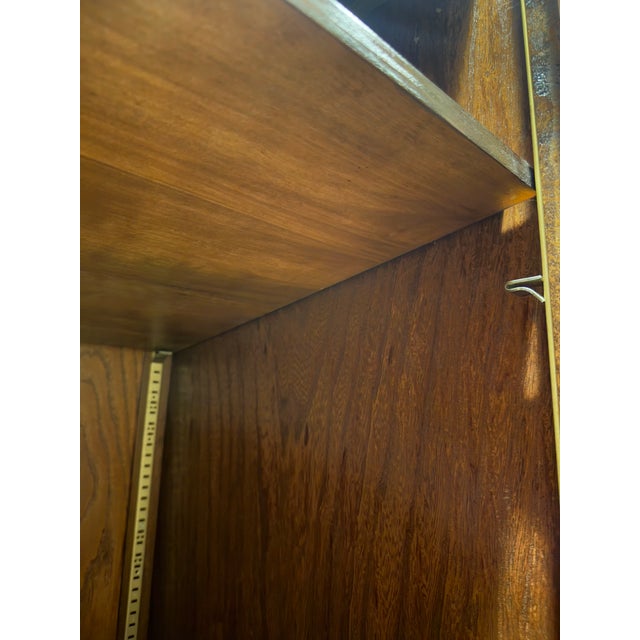 Shabby Chic Antique Tiger Oak Linen Wardrobe Armoire, With Key and Hooks. 1900's For Sale - Image 3 of 12