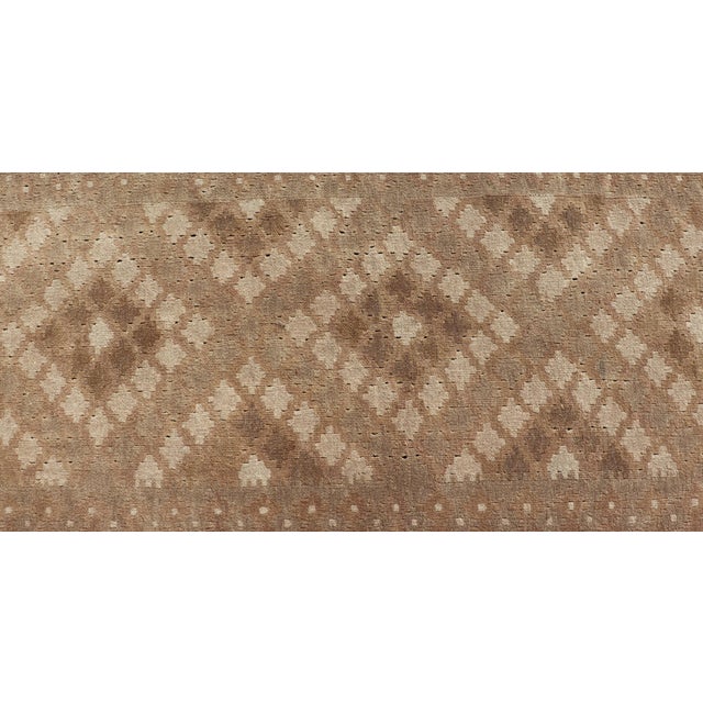 Mid 20th Century Vintage Turkish Tribal Kilim Runner With Warm Earth Tones and Geometric Patterns 2'5"x12'0" For Sale - Image 5 of 10