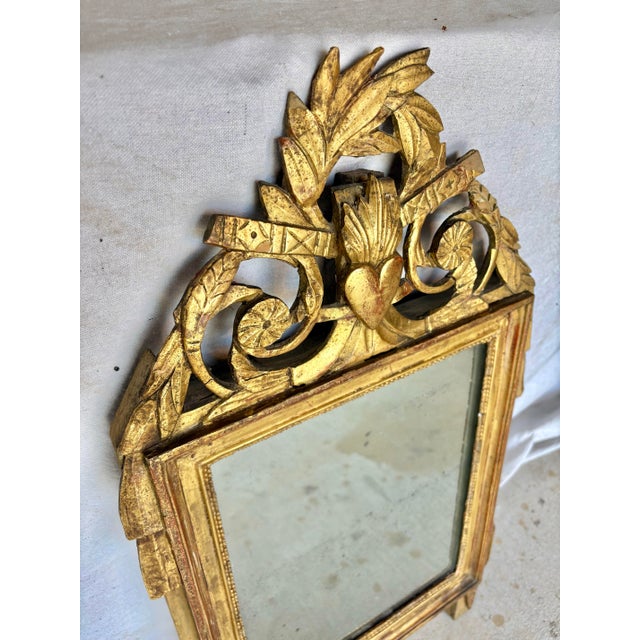 Late 19th Century French Louis XVI Giltwood Wall Mirror For Sale - Image 6 of 12