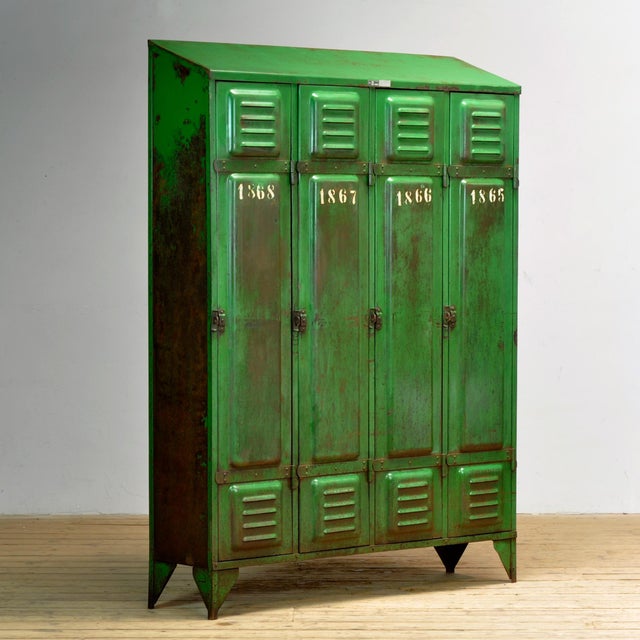 Industrial Iron Locker, France, 1950s For Sale - Image 15 of 15
