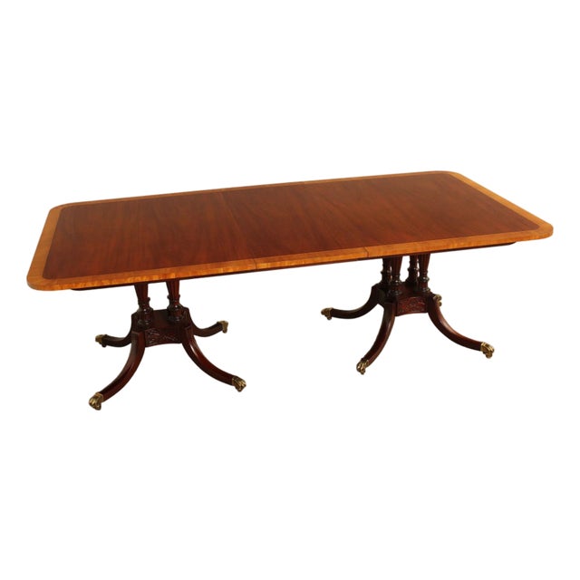 Baker Historic Charleston Reproductions Double Pedestal Mahogany Dining Table For Sale