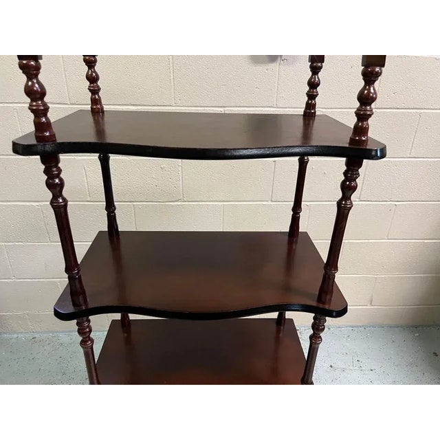 Antique Victorian Style Mahogany Open Display Rack Etagere Bookcase For Sale - Image 4 of 12