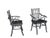 A pair of vintage chic bamboo arm chairs.with an ebonized finish.