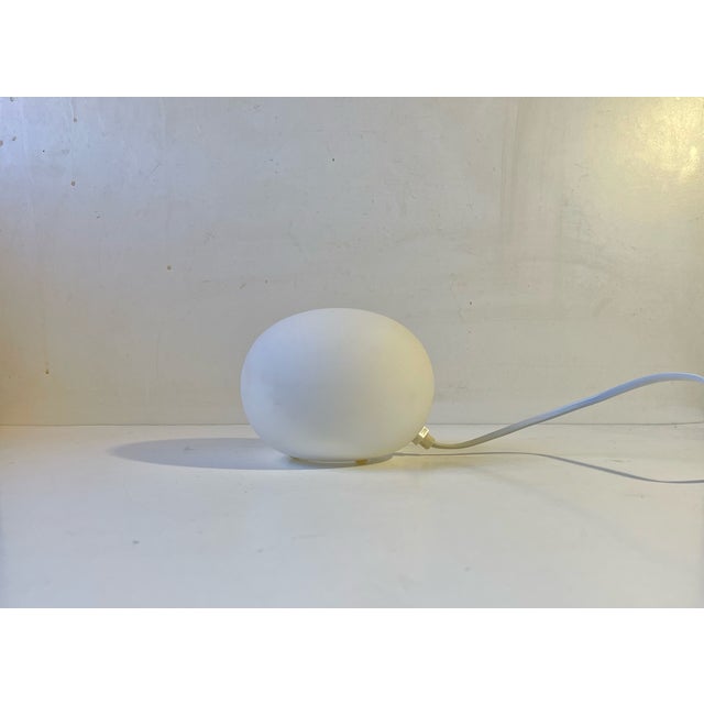 White Snowball Opaline Glass Table Lamp From Agneta Sweden For Sale - Image 8 of 9