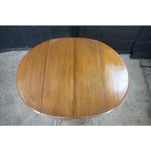 Antique 19th Century Victorian Mahogany Drop Leaf Oval Dining Table Console For Sale - Image 15 of 18