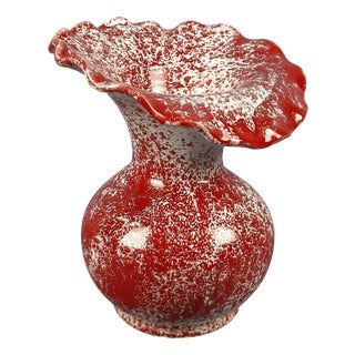 Vintage Ceramic Majolica Vase, 1960s For Sale