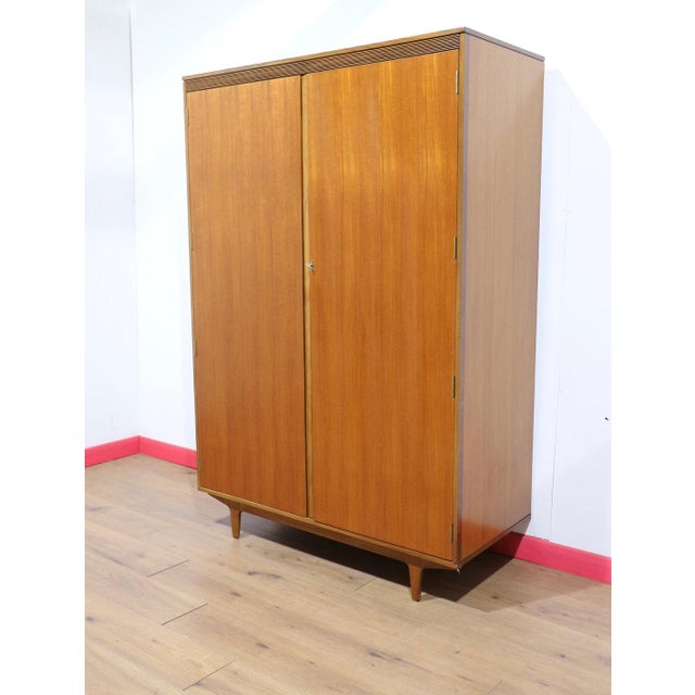Mid Century Modern Vintage Teak Butilux Armoire Wardrobe For Sale - Image 4 of 13
